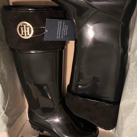 Tommy Hilfiger Tall Black Rain Boots - Picture 5 of 6